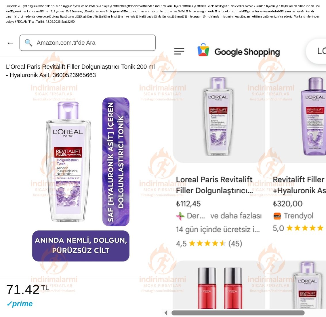 LOreal Paris Revitalift Filler Dolgunlaştırıcı Tonik 200 ml – Hyaluronik Asit, 3…