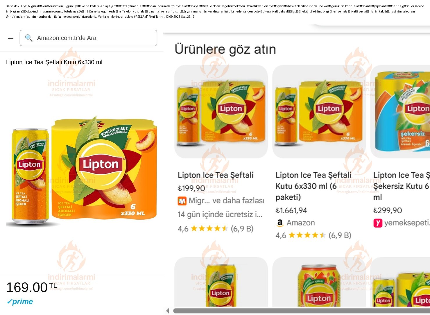 Lipton Ice Tea Şeftali Kutu 6×330 ml