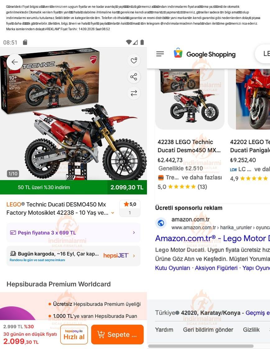 LEGO Technic Ducati DESMO450 Mx Factory Motosiklet 42238 – 10 Yaş ve Üzeri Için …