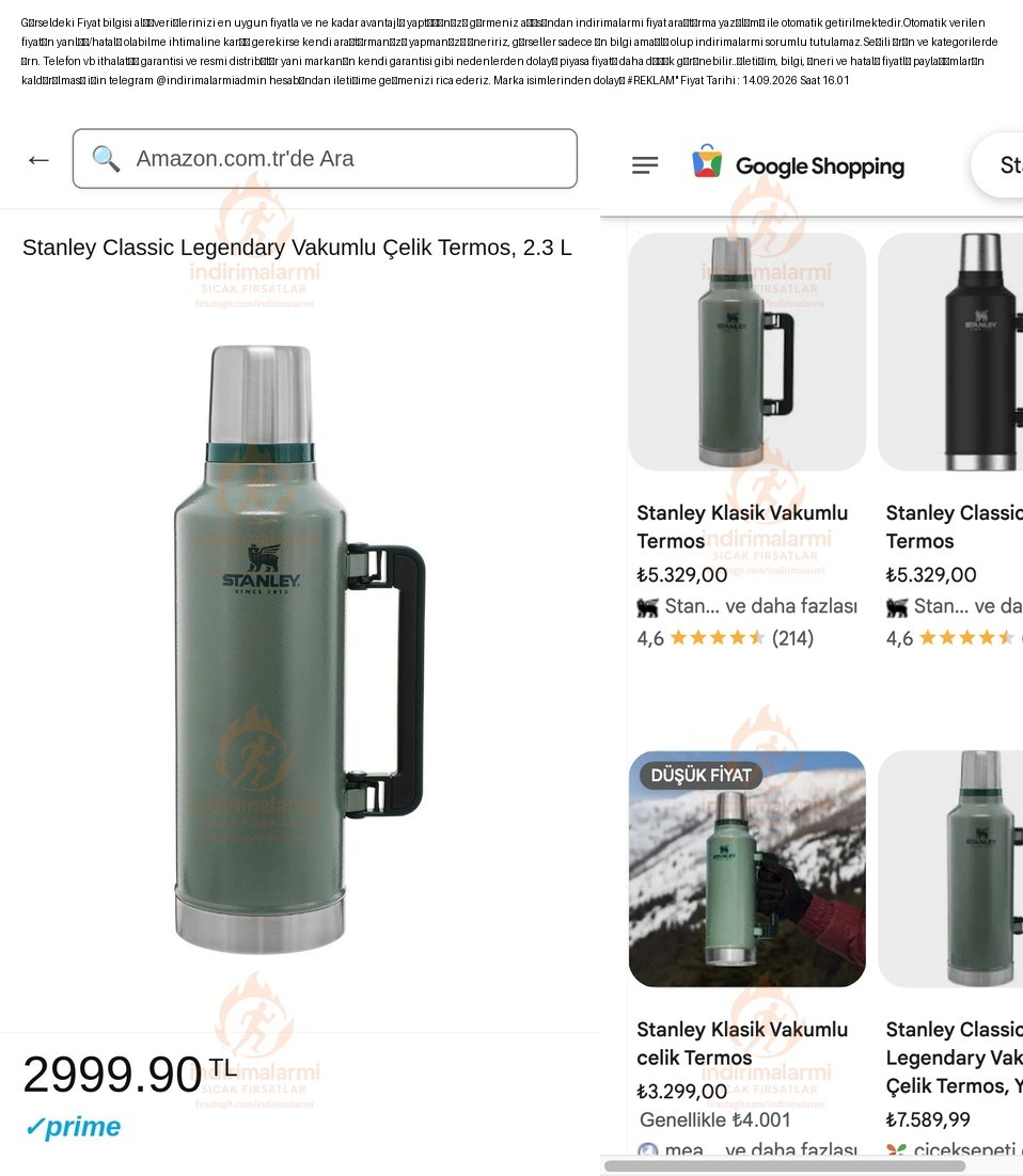 Stanley Classic Legendary Vakumlu Çelik Termos, 2.3 L
