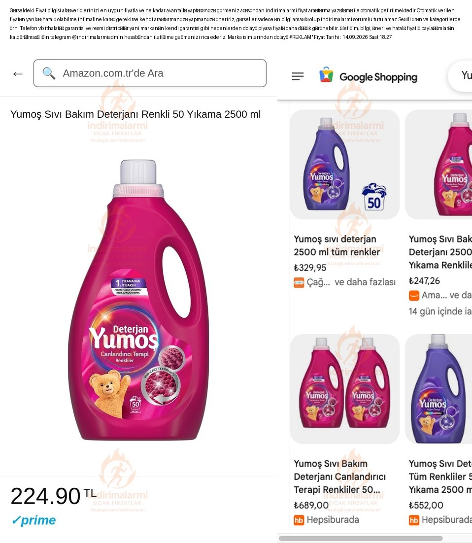 Yumoş Sıvı Bakım Deterjanı Renkli 50 Yıkama 2500 ml