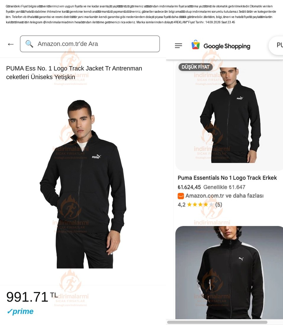 PUMA Ess No. 1 Logo Track Jacket Tr Antrenman ceketleri Üniseks Yetişkin