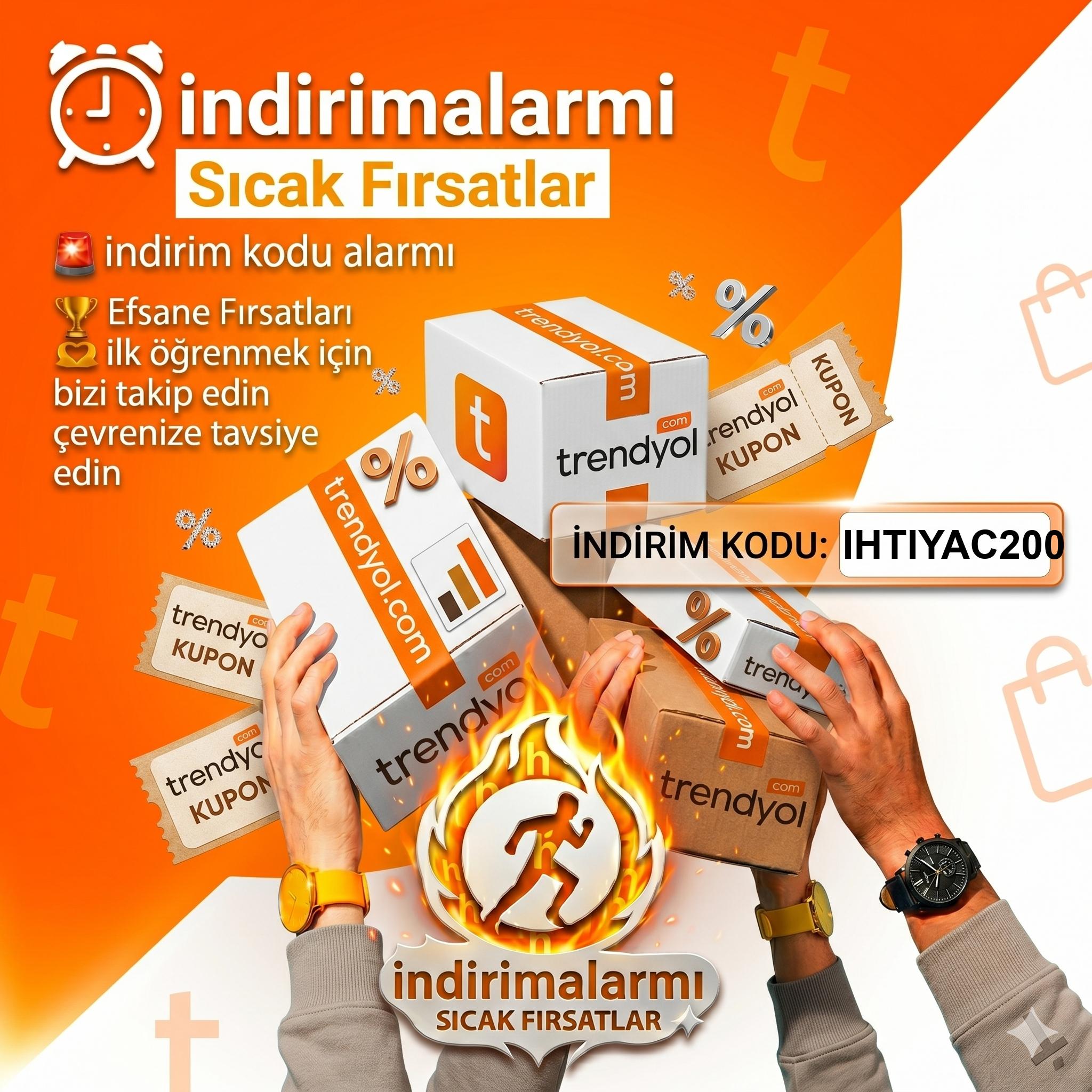 IHTIYAC200 koduyla Trendyolda Süpermarket Kategorisinde 800 TL ve üzeri 200 TL i…