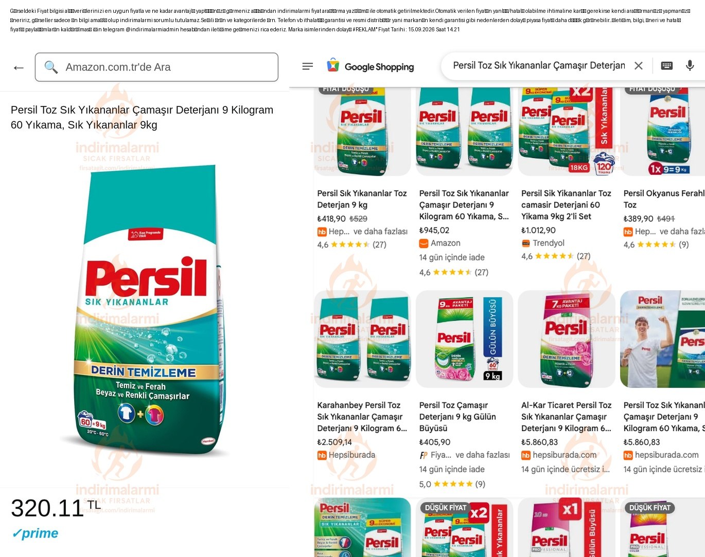 Persil Toz Sık Yıkananlar Çamaşır Deterjanı 9 Kilogram 60 Yıkama, Sık Yıkananlar…