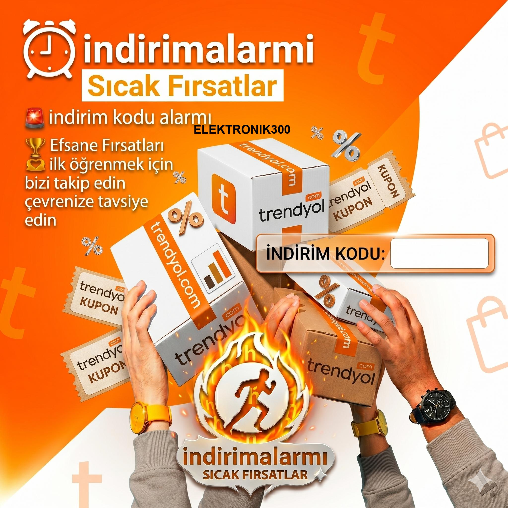 ELEKTRONIK300 koduyla Trendyolda 1200 TL ve üzeri 300 TL indirim