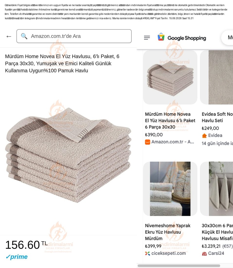 Mürdüm Home Novea El Yüz Havlusu, 6lı Paket, 6 Parça 30×30, Yumuşak ve Emici Kal…