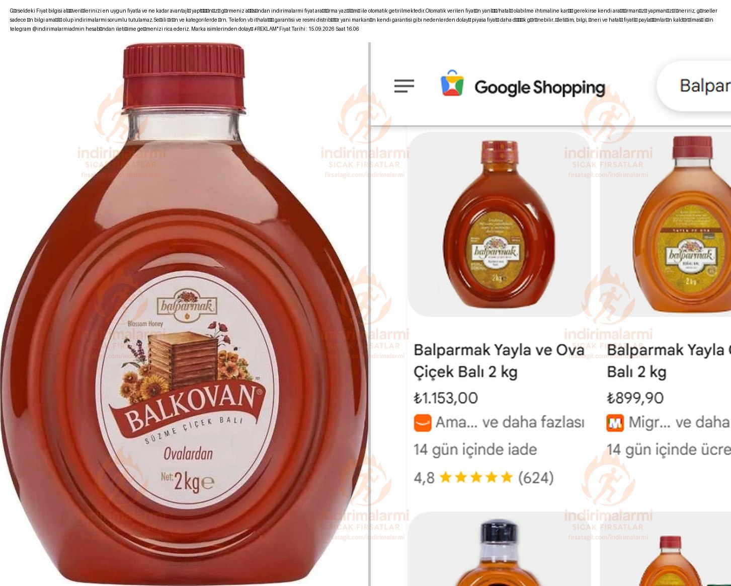 Balparmak Balkovan Çiçek Balı 2 kg