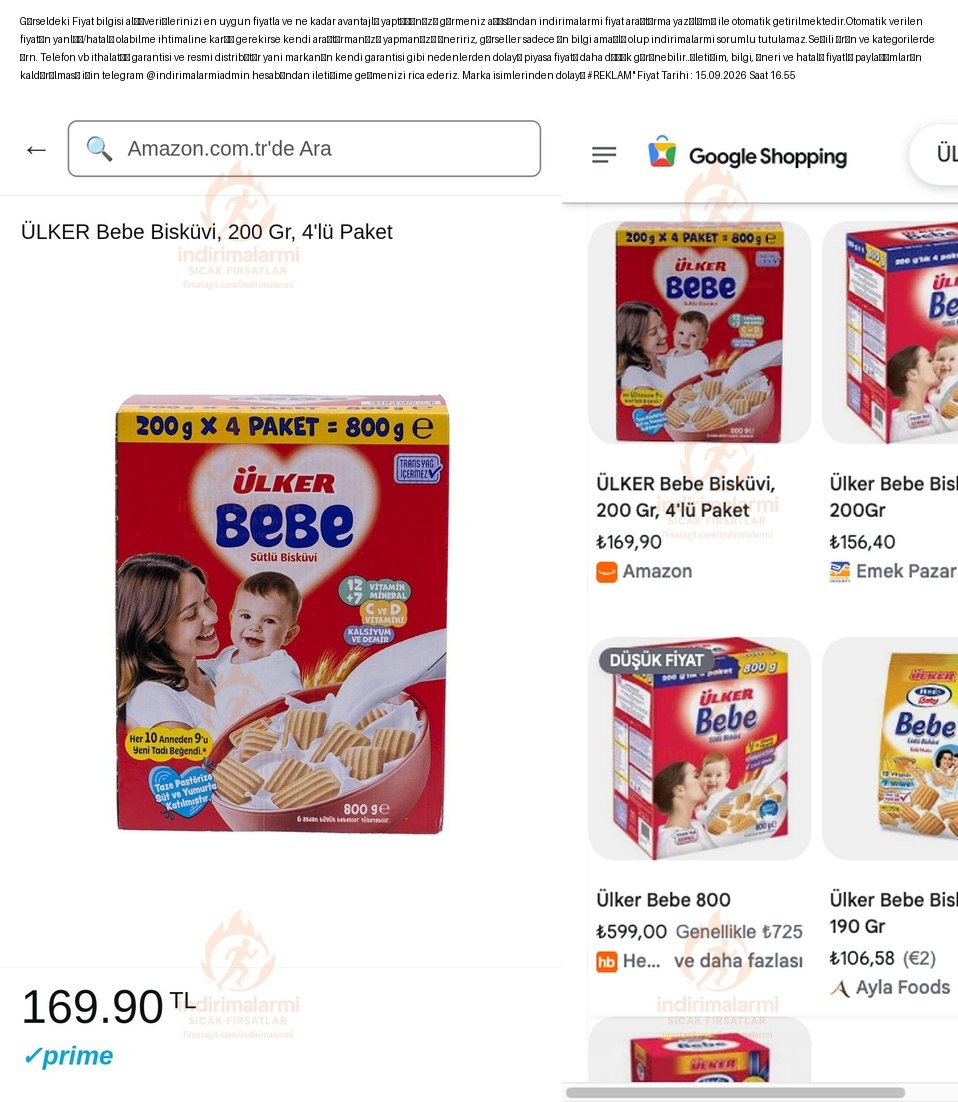 ÜLKER Bebe Bisküvi, 200 Gr, 4lü Paket