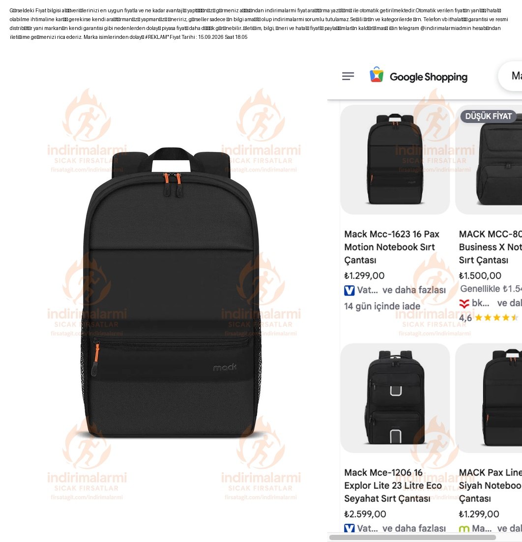 Mack MCC-1623 16 PAX Motion Notebook Sırt Çantası – Siyah