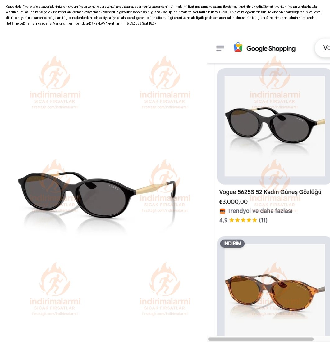 Vogue VO5625S W44 87 52 Kadın Güneş Gözlüğü