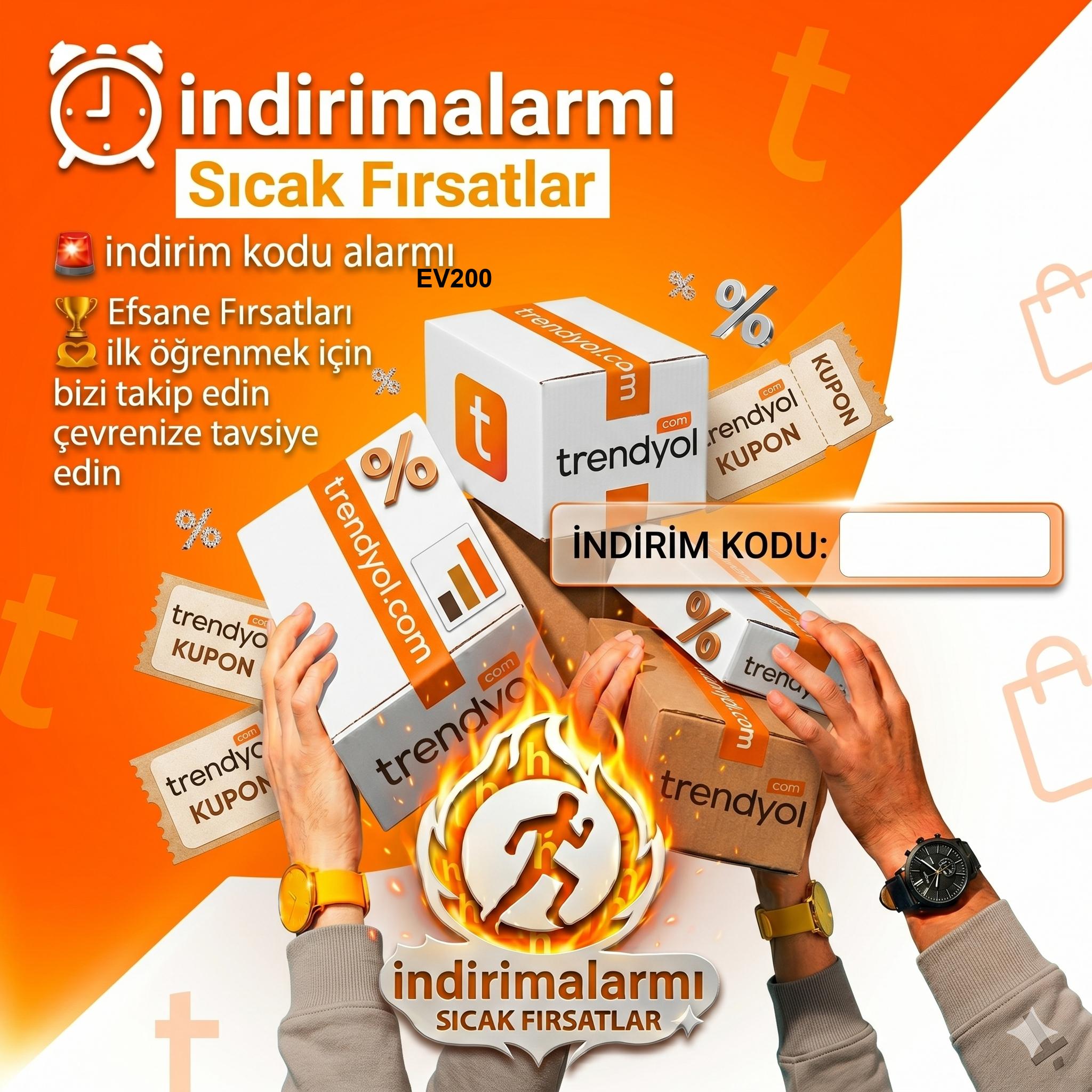 EV200 koduyla Trendyolda Ev Yaşam Kategorisinde 800 TL ve üzeri 200 TL indirim