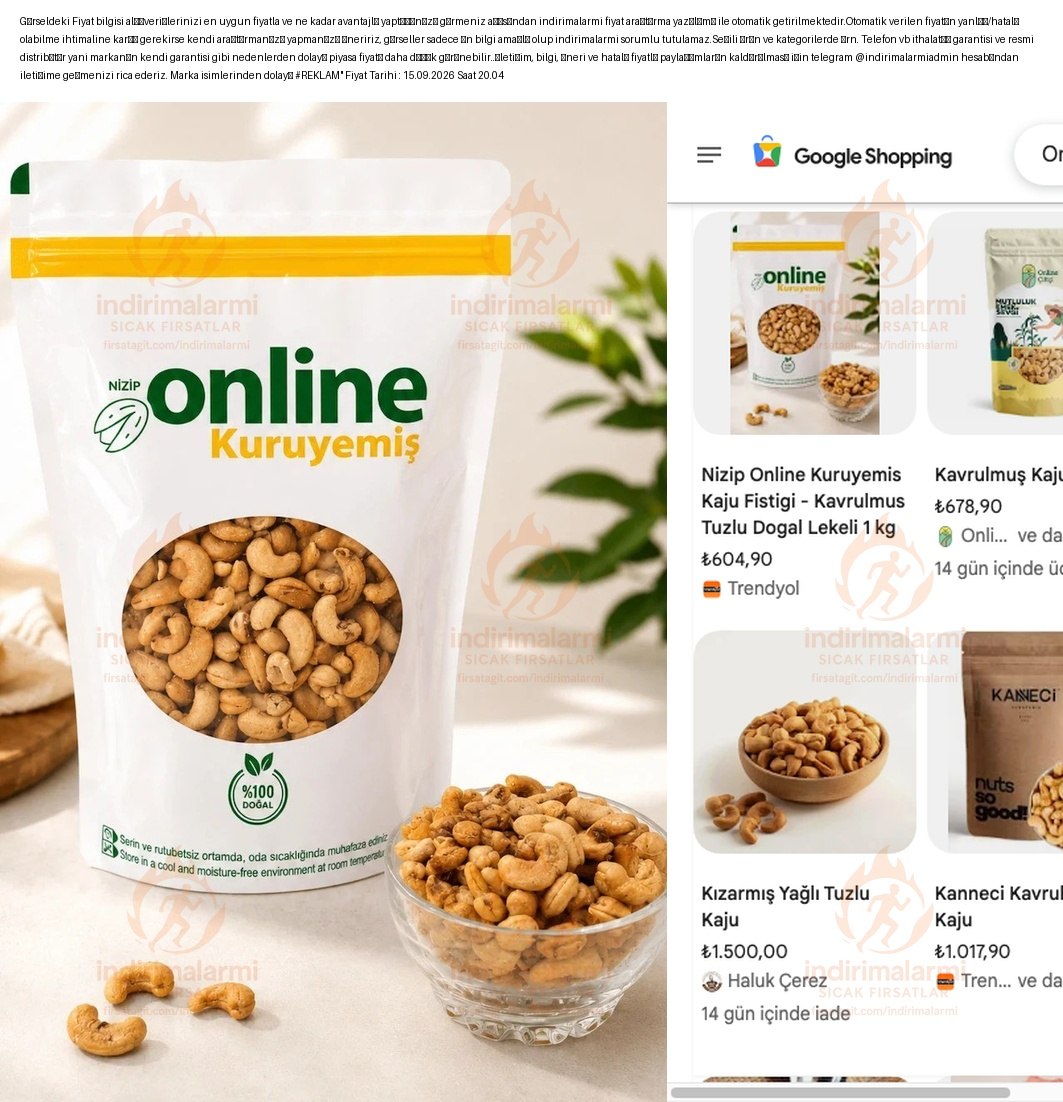 Online Kuruyemiş Kaju Fıstığı Kavrulmuş Tuzlu Doğal Lekeli 1000 gr