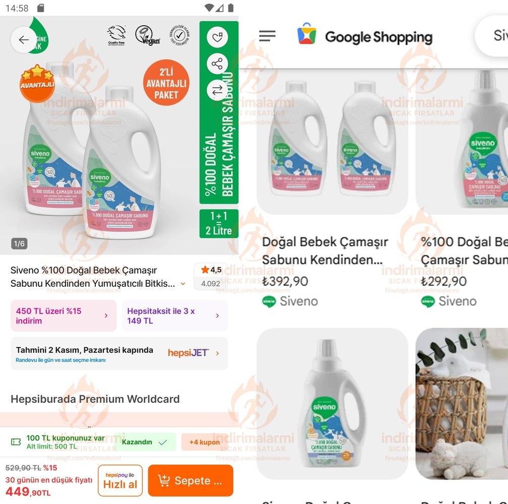Siveno %100 Doğal Bebek Çamaşır Sabunu Kendinden Yumuşatıcılı Bitkisel Deterjan …