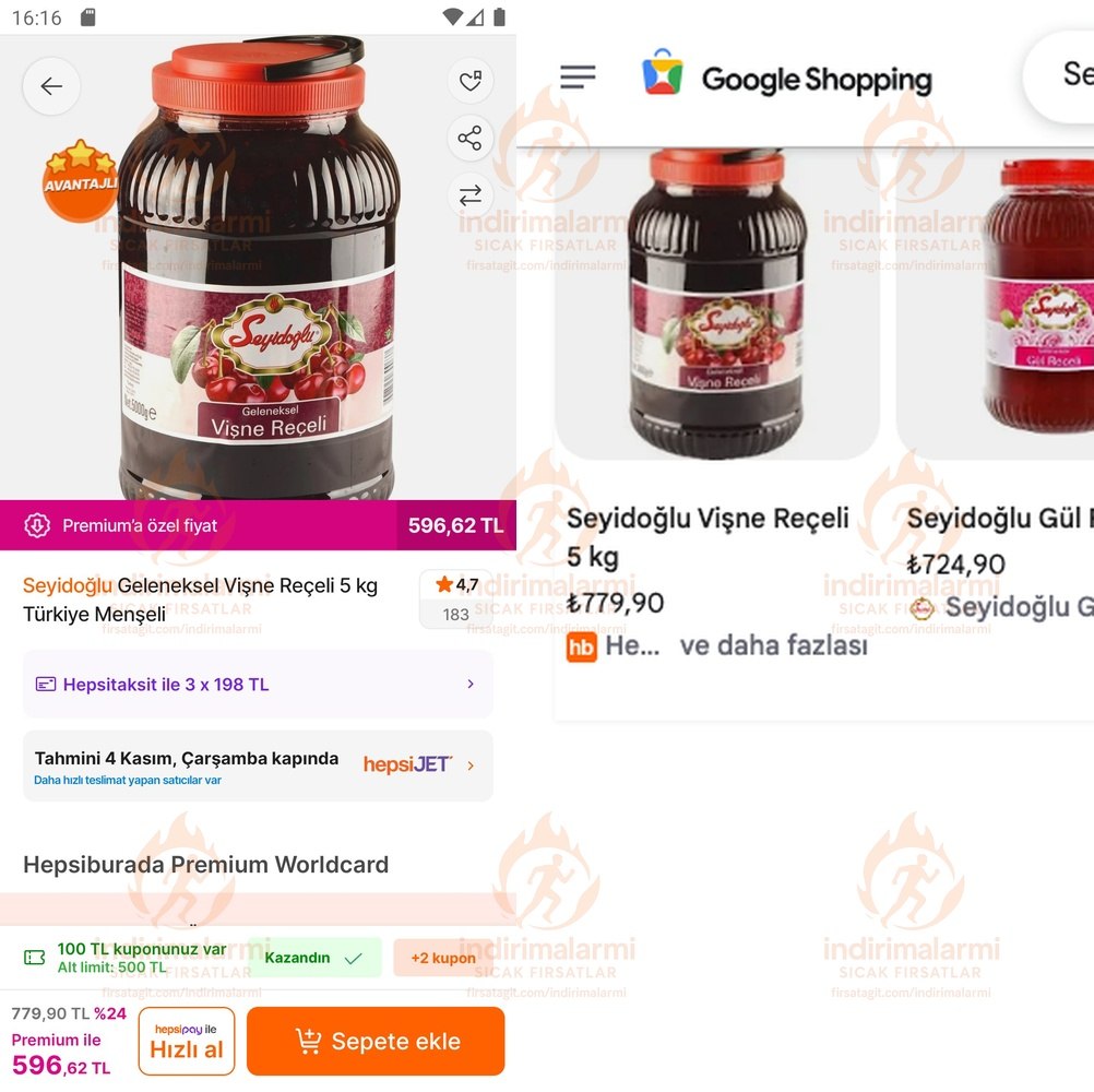 Seyidoğlu Geleneksel Vişne Reçeli 5 kg Türkiye Menşeli