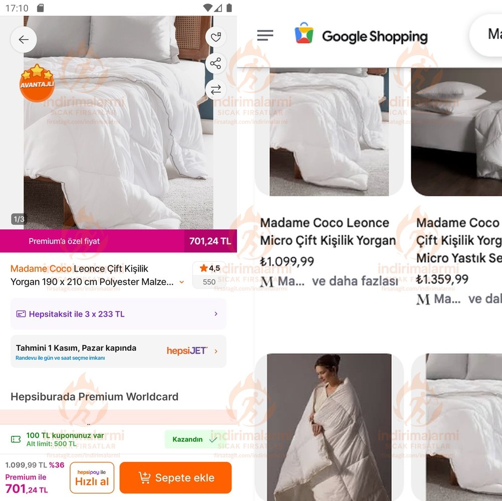 Madame Coco Leonce Çift Kişilik Yorgan 190 x 210 cm Polyester Malzeme Hijyenik B…