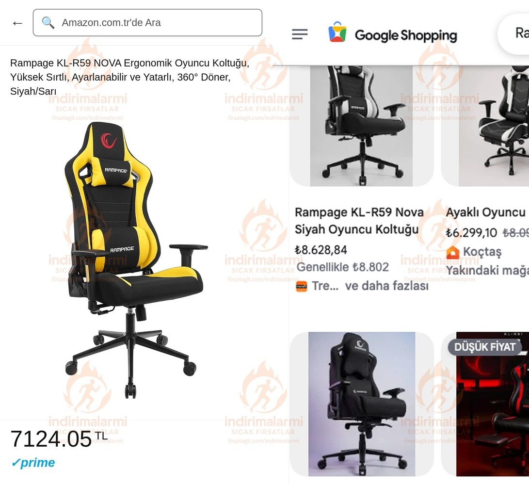 Rampage KL-R59 NOVA Ergonomik Oyuncu Koltuğu, Yüksek Sırtlı, Ayarlanabilir ve Ya…