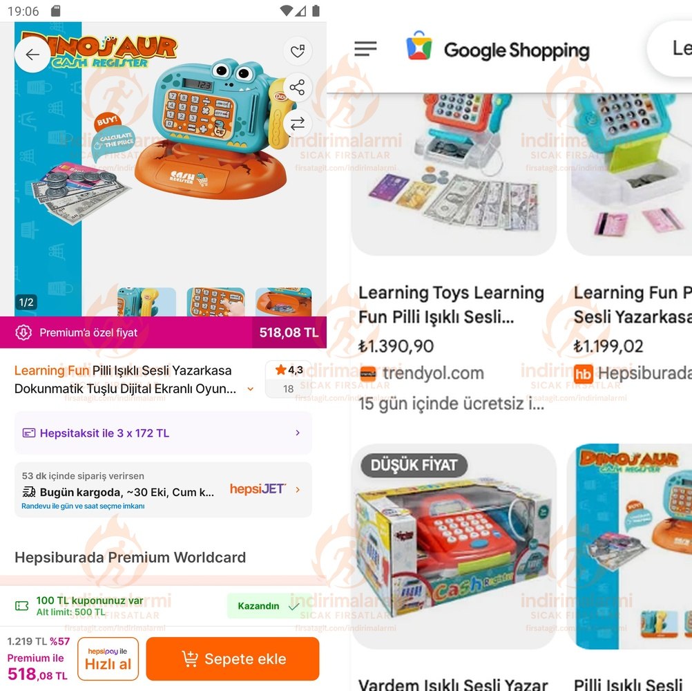 Learning Fun Pilli Işıklı Sesli Yazarkasa Dokunmatik Tuşlu Dijital Ekranlı Oyunc…