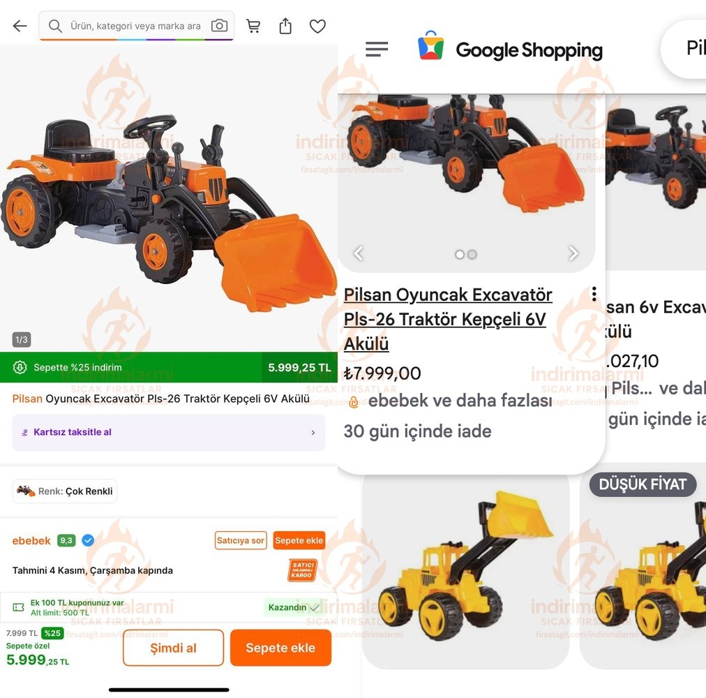 Pilsan Oyuncak Excavatör Pls-26 Traktör Kepçeli 6V Akülü