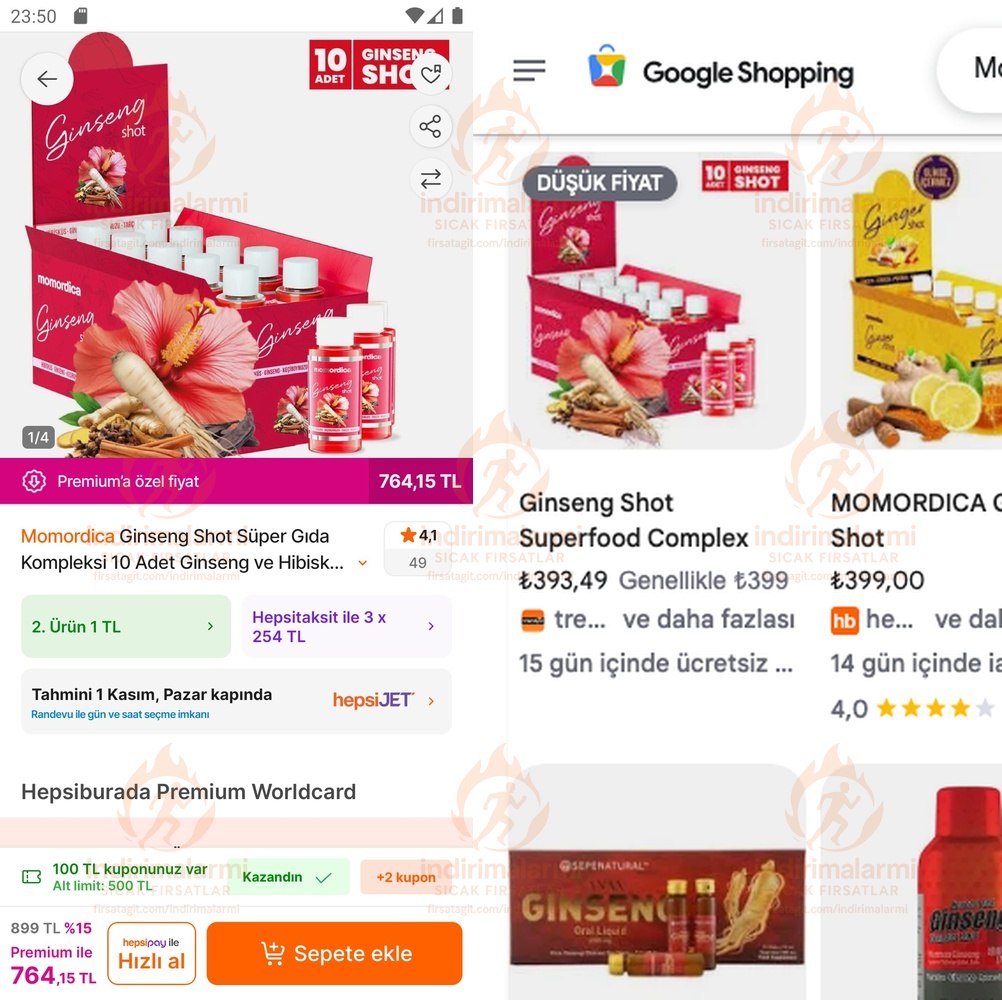 Momordica Ginseng Shot Süper Gıda Kompleksi 10 Adet Ginseng ve Hibisküs İçeren D…