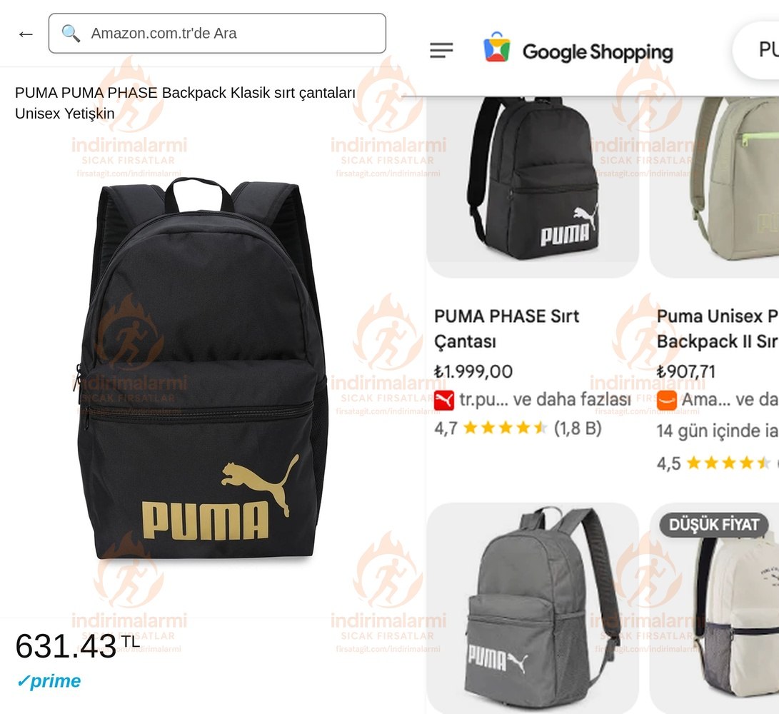 PUMA PUMA PHASE Backpack Klasik sırt çantaları Unisex Yetişkin