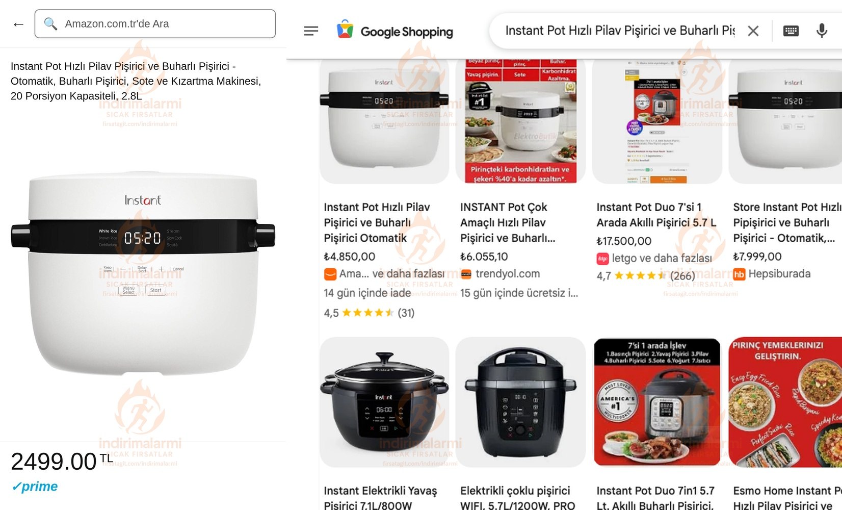 Instant Pot Hızlı Pilav Pişirici ve Buharlı Pişirici – Otomatik, Buharlı Pişiric…