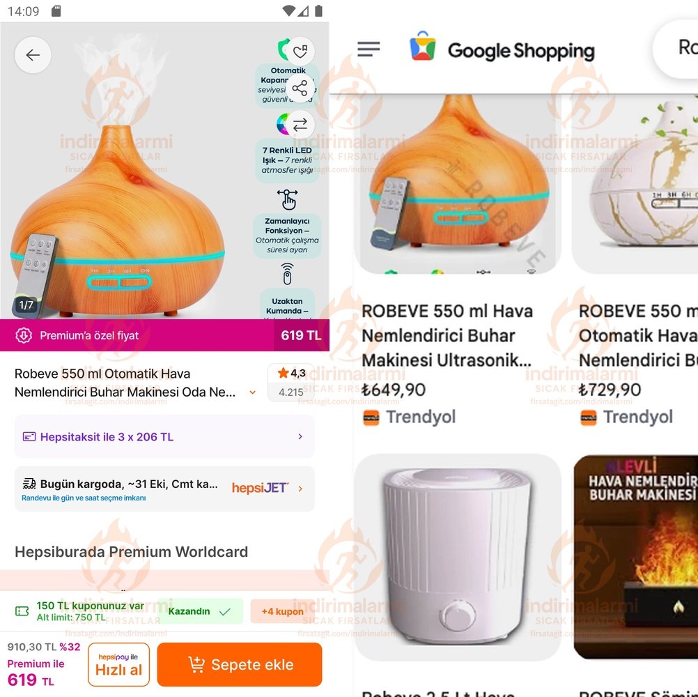 Robeve 550 ml Otomatik Hava Nemlendirici Buhar Makinesi Oda Nemlendirici Aroma D…