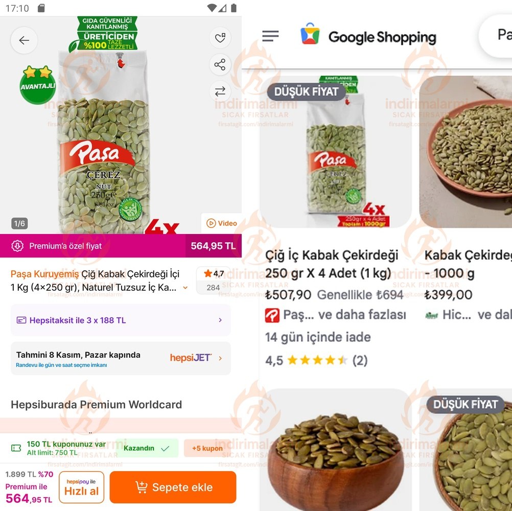 Paşa Kuruyemiş Çiğ Kabak Çekirdeği İçi 1 Kg 4×250 gr, Naturel Tuzsuz İç Kabak Çe…