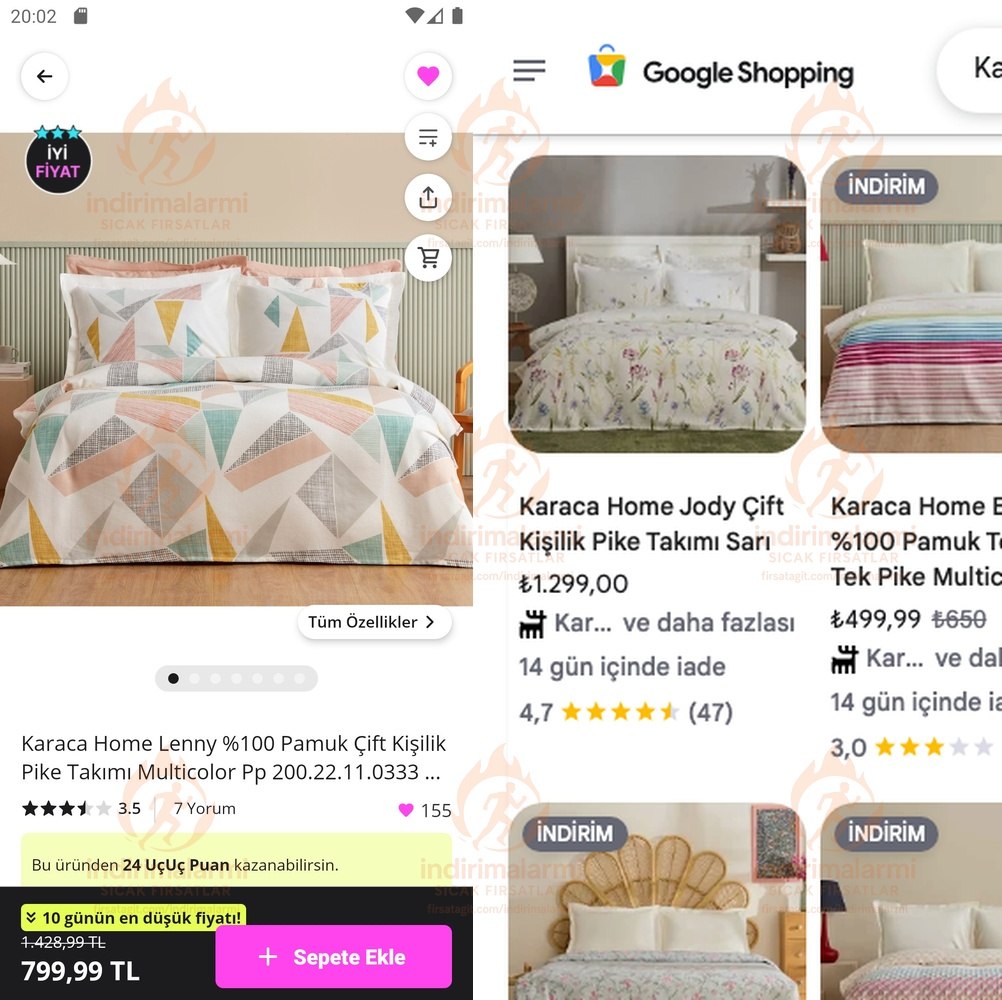 Karaca Home Lenny %100 Pamuk Çift Kişilik Pike Takımı Multicolor Pp 200.22.11.03…