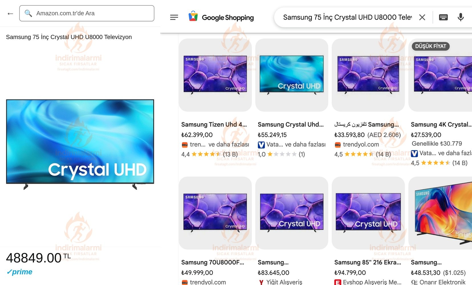 Samsung 75 İnç Crystal UHD U8000 Televizyon