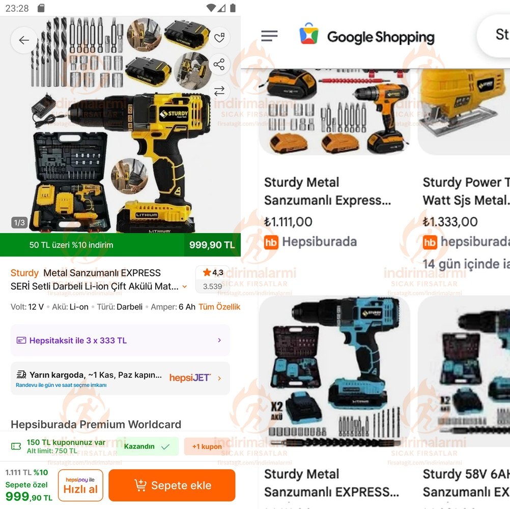Sturdy Metal Sanzumanlı EXPRESS SERİ Setli Darbeli Li-ion Çift Akülü Matkap 27 P…