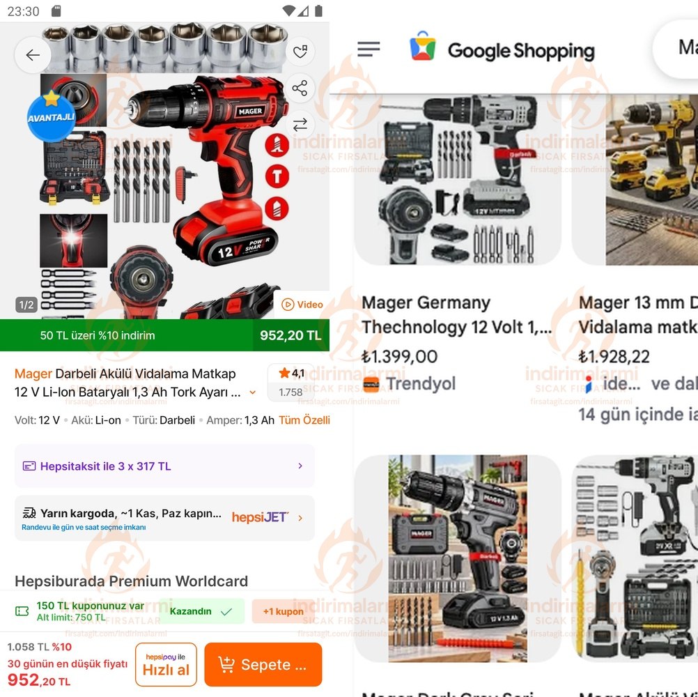 Mager Darbeli Akülü Vidalama Matkap 12 V Li-Ion Bataryalı 1,3 Ah Tork Ayarı ve T…