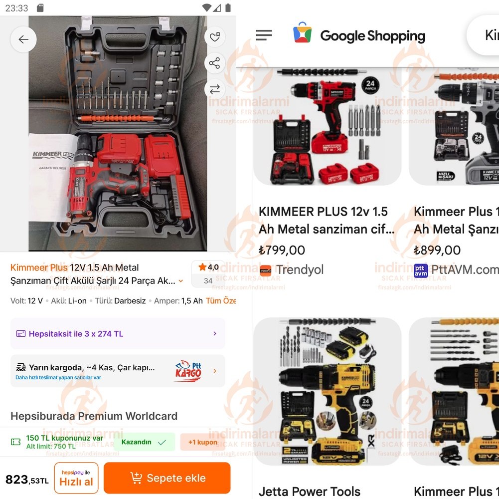 Kimmeer Plus 12V 1.5 Ah Metal Şanzıman Çift Akülü Şarjlı 24 Parça Akülü Vidalama…