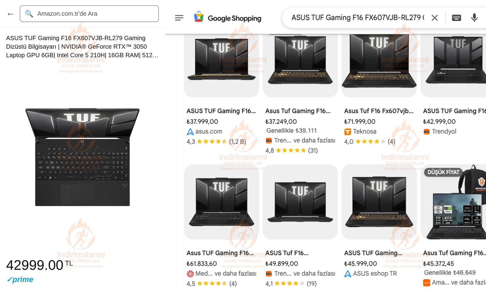 ASUS TUF Gaming F16 FX607VJB-RL279 Gaming Dizüstü Bilgisayarı NVIDIA GeForce RTX…