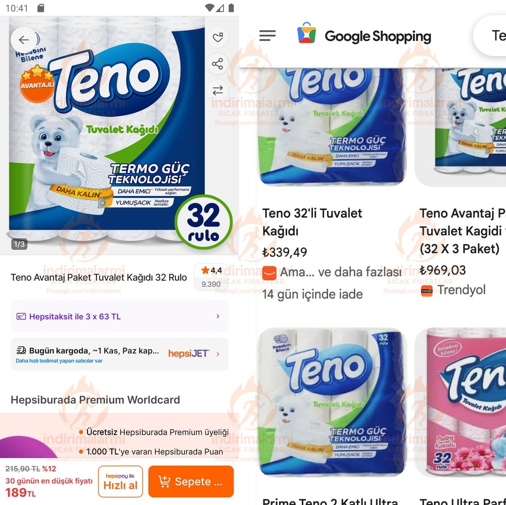 Teno Avantaj Paket Tuvalet Kağıdı 32 Rulo
