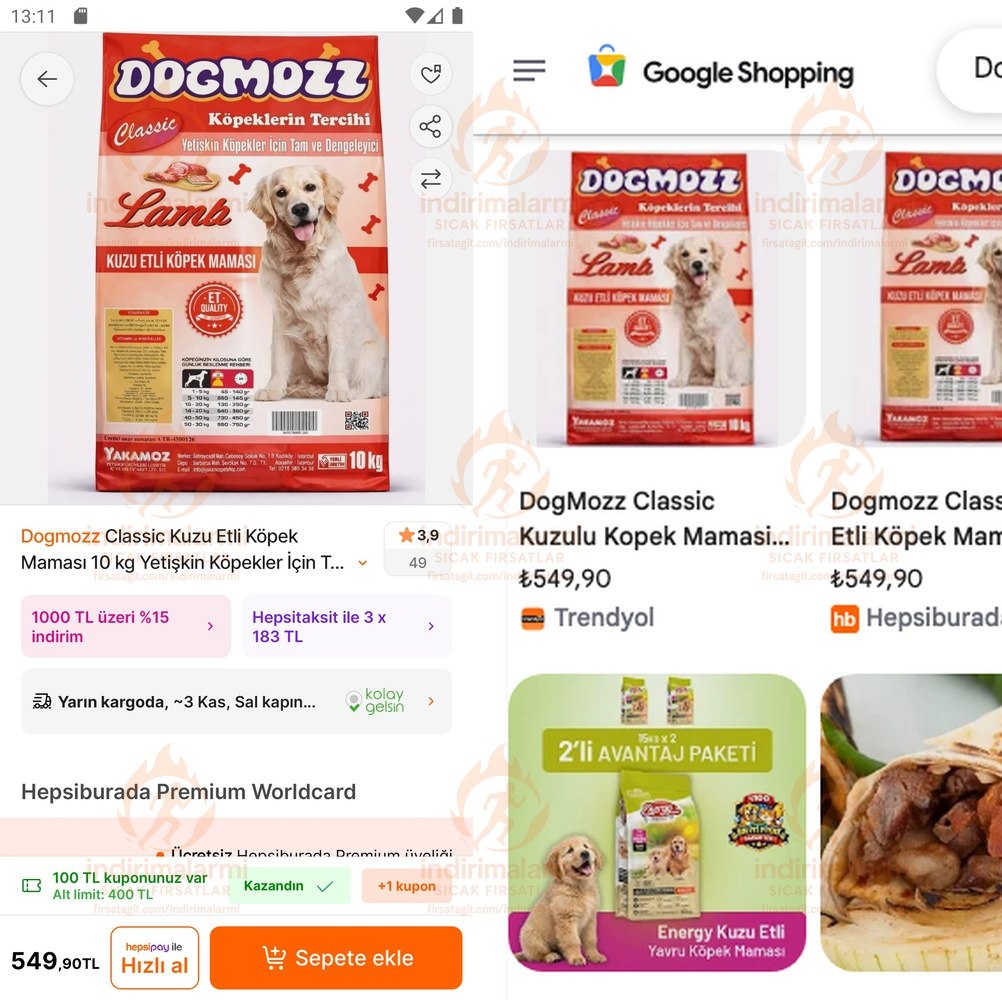 Dogmozz Classic Kuzu Etli Köpek Maması 10 kg Yetişkin Köpekler İçin Tam ve Denge…