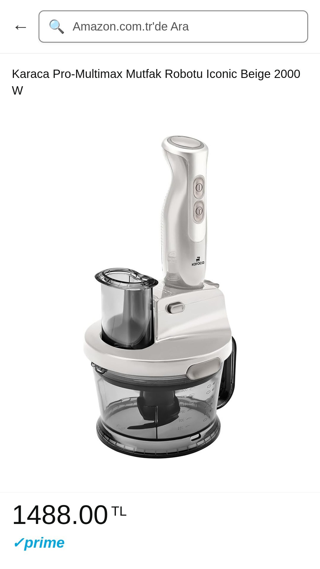 Karaca Pro-Multimax Mutfak Robotu Iconic Beige 2000 W