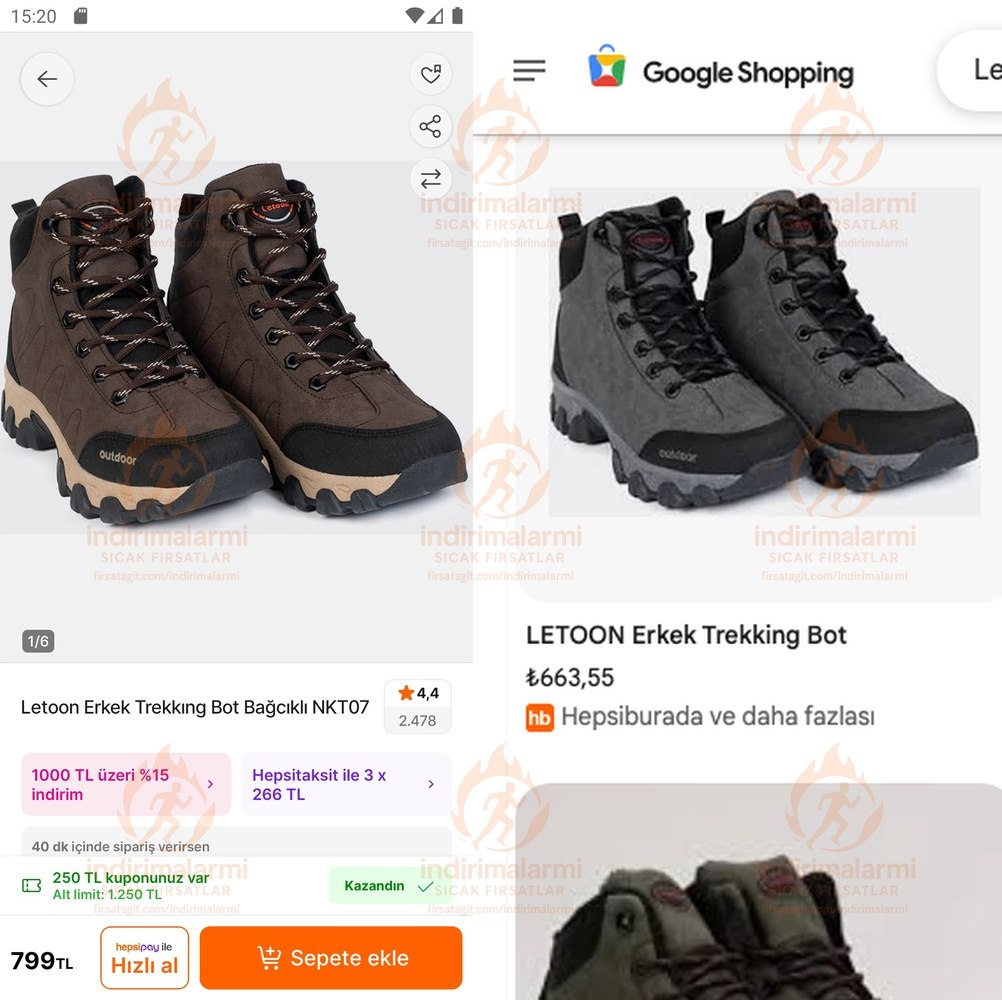 Letoon Erkek Trekkıng Bot Bağcıklı NKT07