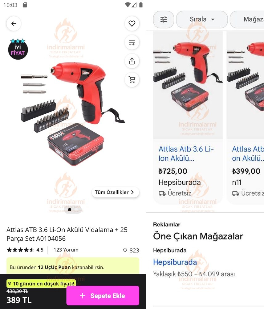 Attlas ATB 3.6 Li-On Akülü Vidalama 25 Parça Set A0104056