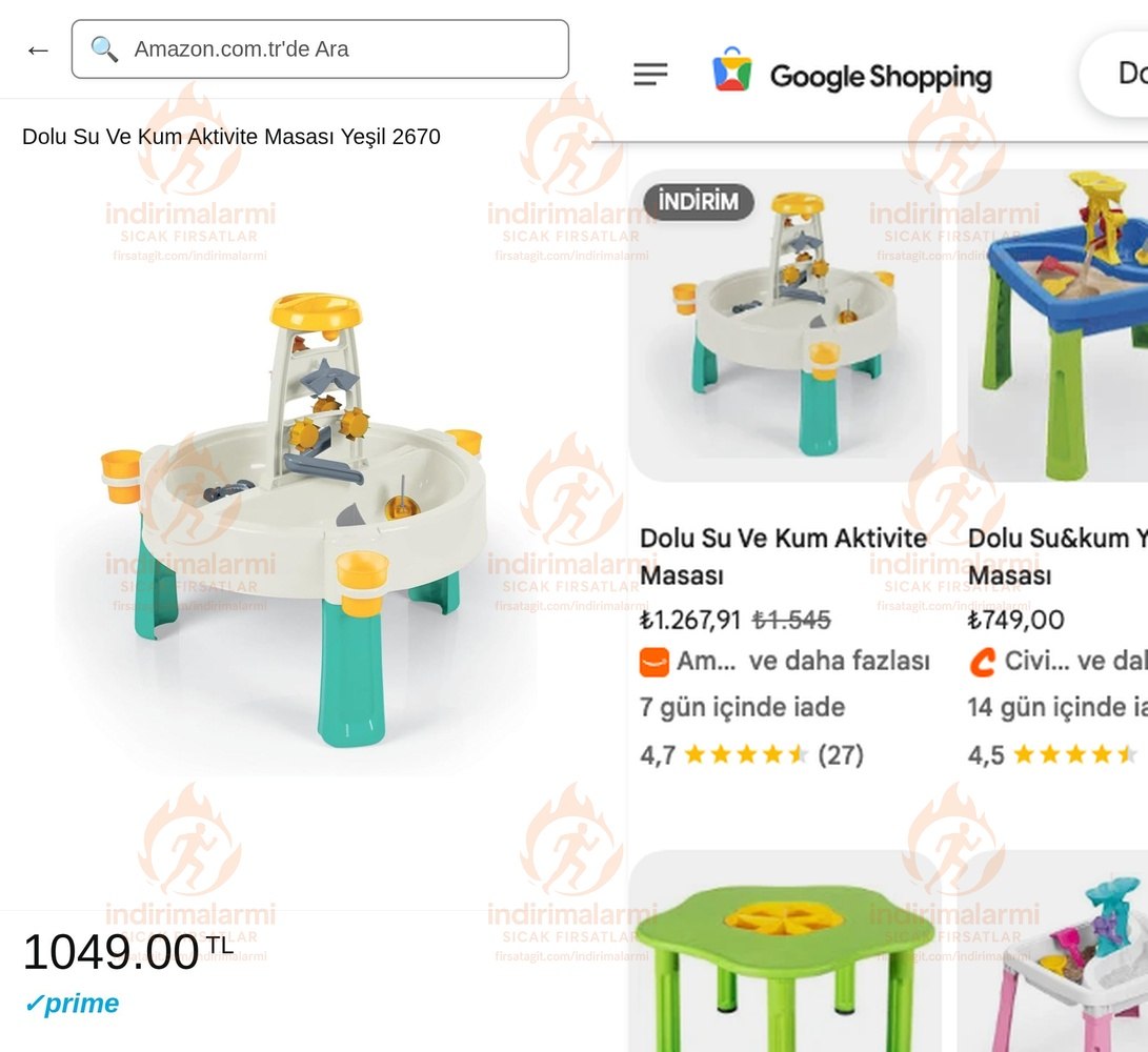 Dolu Su Ve Kum Aktivite Masası Yeşil 2670