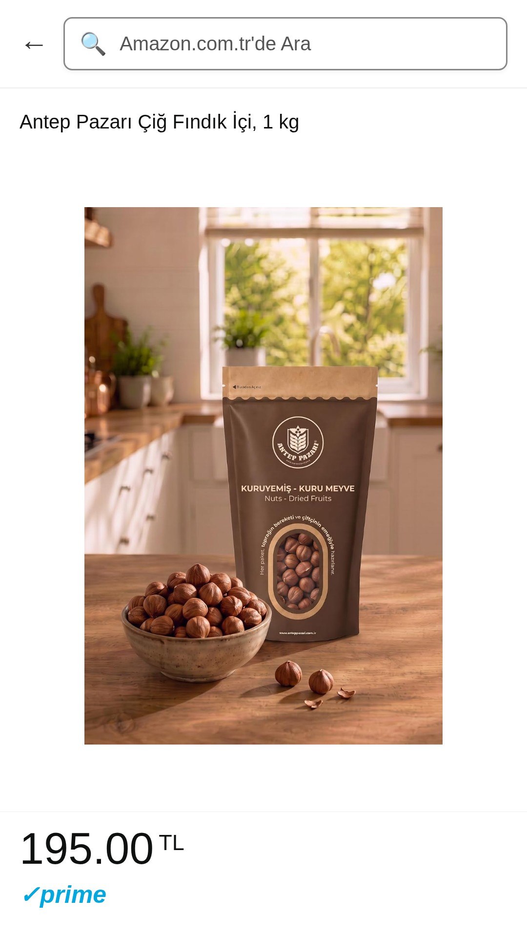 Antep Pazarı Çiğ Fındık İçi, 1 kg