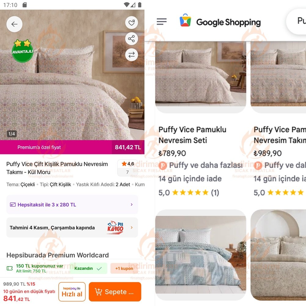 Puffy Vice Çift Kişilik Pamuklu Nevresim Takımı – Kül Moru
