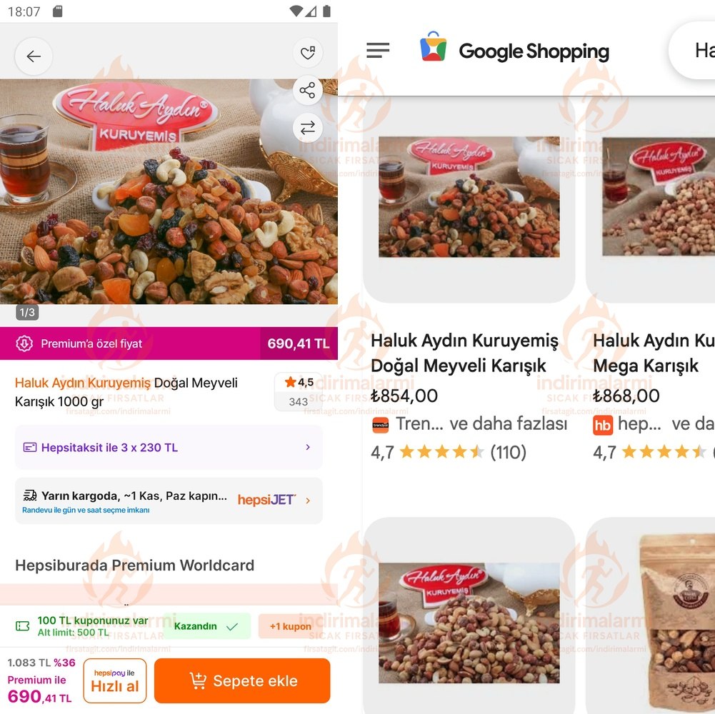 Haluk Aydın Kuruyemiş Doğal Meyveli Karışık 1000 gr
