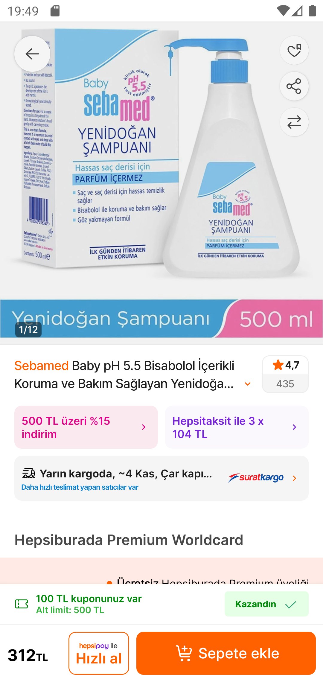 Sebamed Baby pH 5.5 Bisabolol İçerikli Koruma ve Bakım Sağlayan Yenidoğan Bebek …