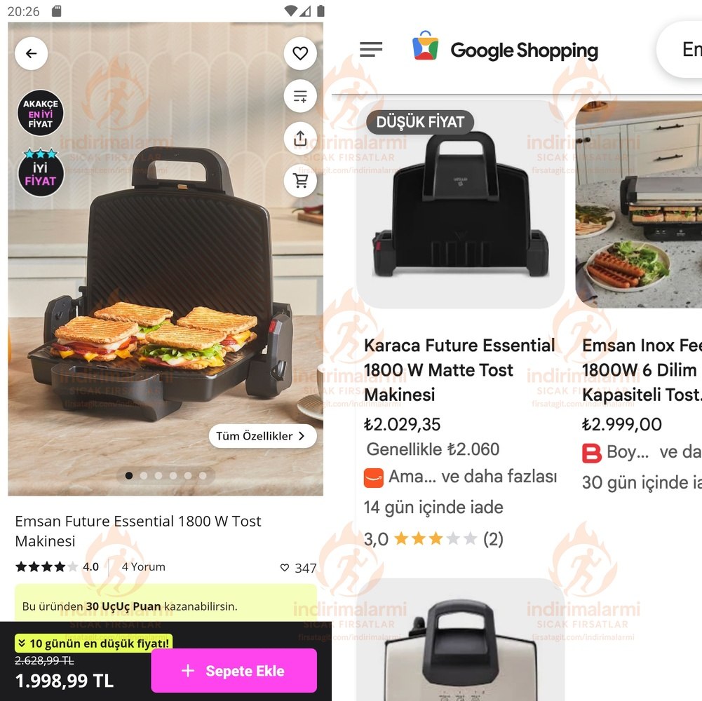 Emsan Future Essential 1800 W Tost Makinesi