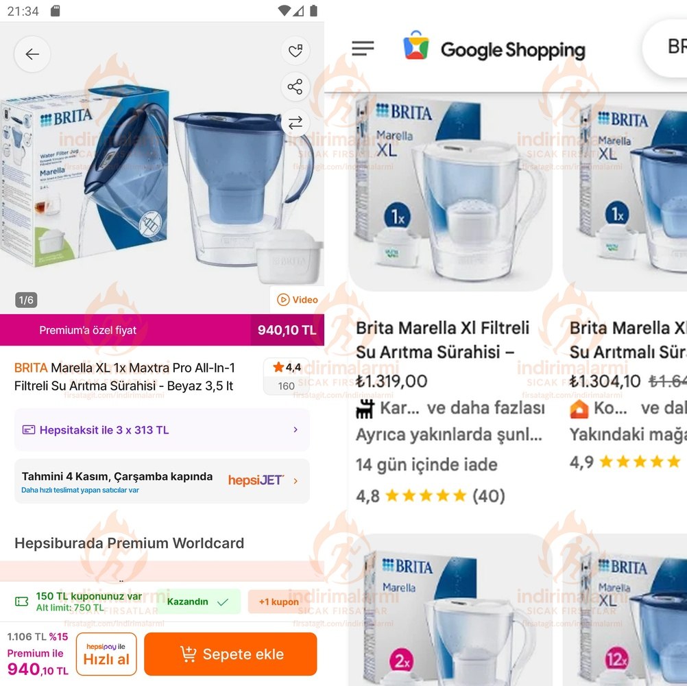 BRITA Marella XL 1x Maxtra Pro All-In-1 Filtreli Su Arıtma Sürahisi – Beyaz 3,5 …
