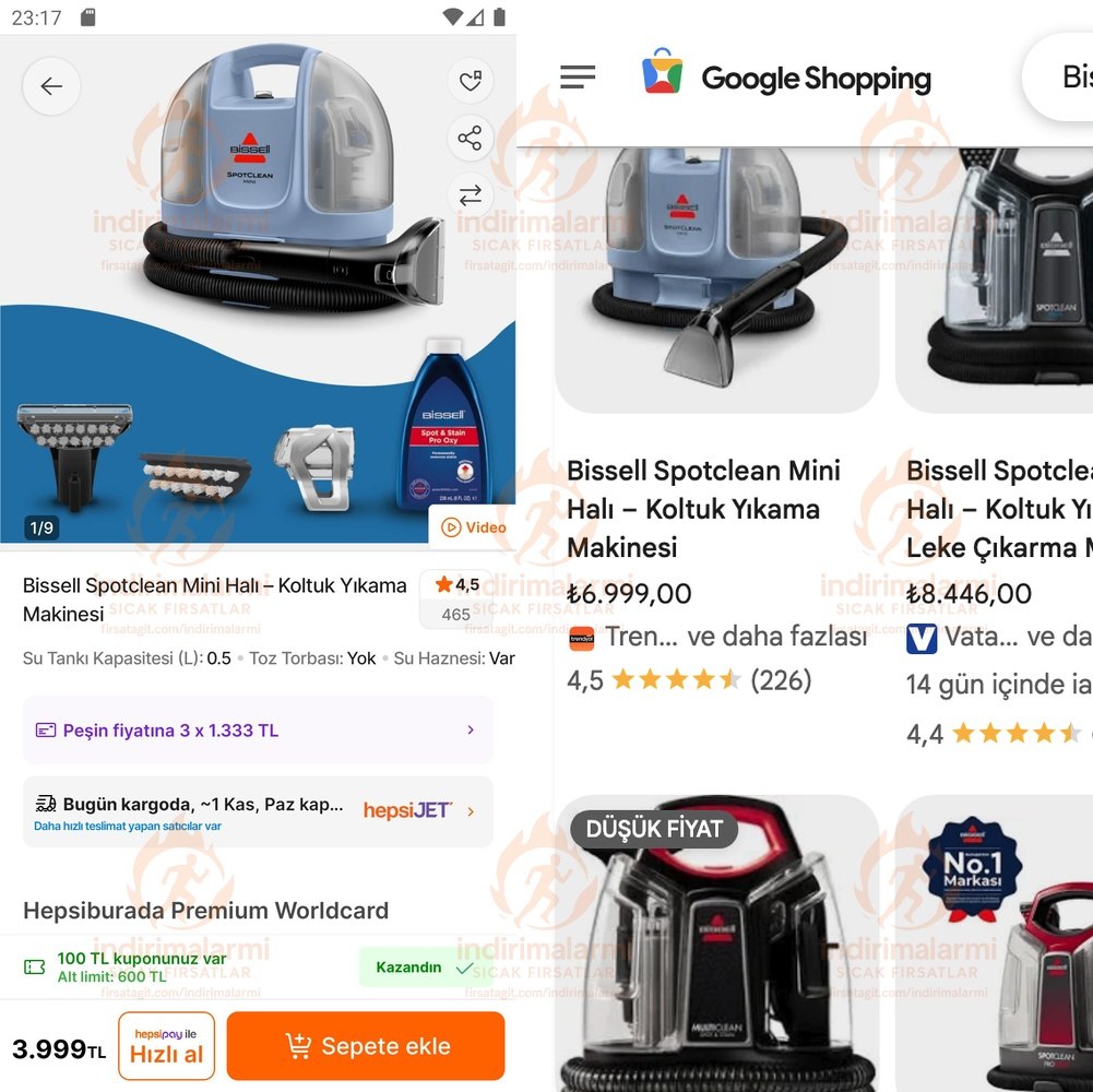 Bissell Spotclean Mini Halı Koltuk Yıkama Makinesi