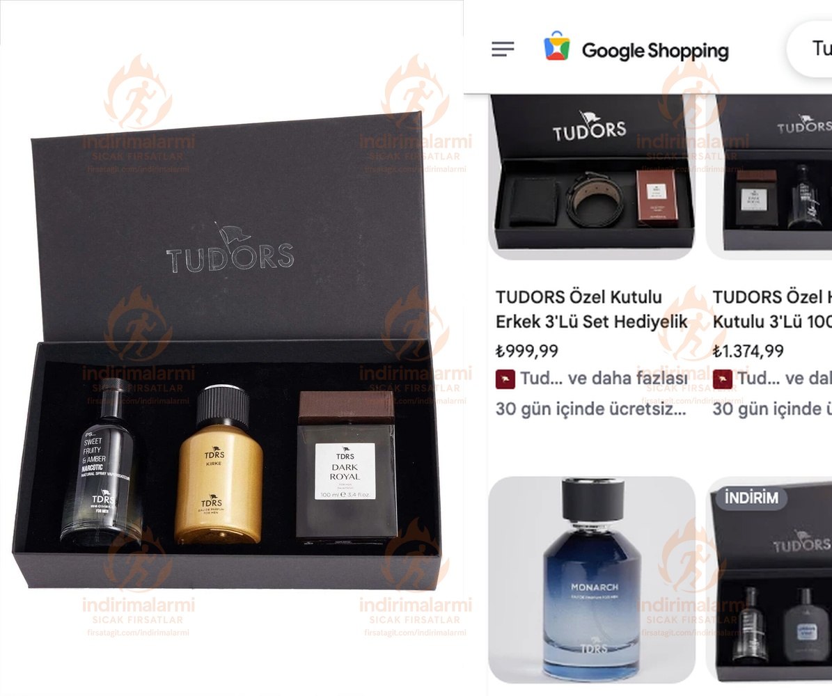 Tudors Özel Hediye Kutulu 3lü Çarkıfelek-Bergamot-Ozonik 100 ML Uzun Süre Kalıcı…