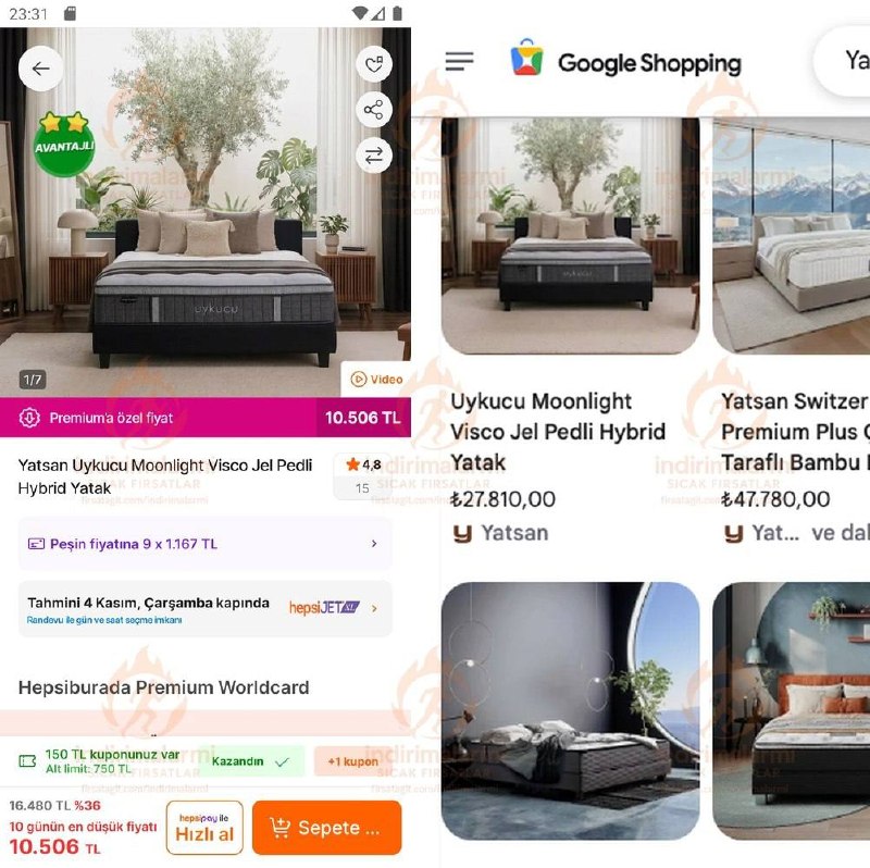 Yatsan Uykucu Moonlight Visco Jel Pedli Hybrid Yatak