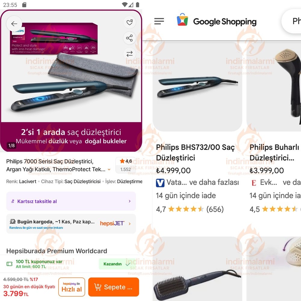 Philips 7000 Serisi Saç Düzleştirici, Argan Yağı Katkılı, ThermoProtect Teknoloj…