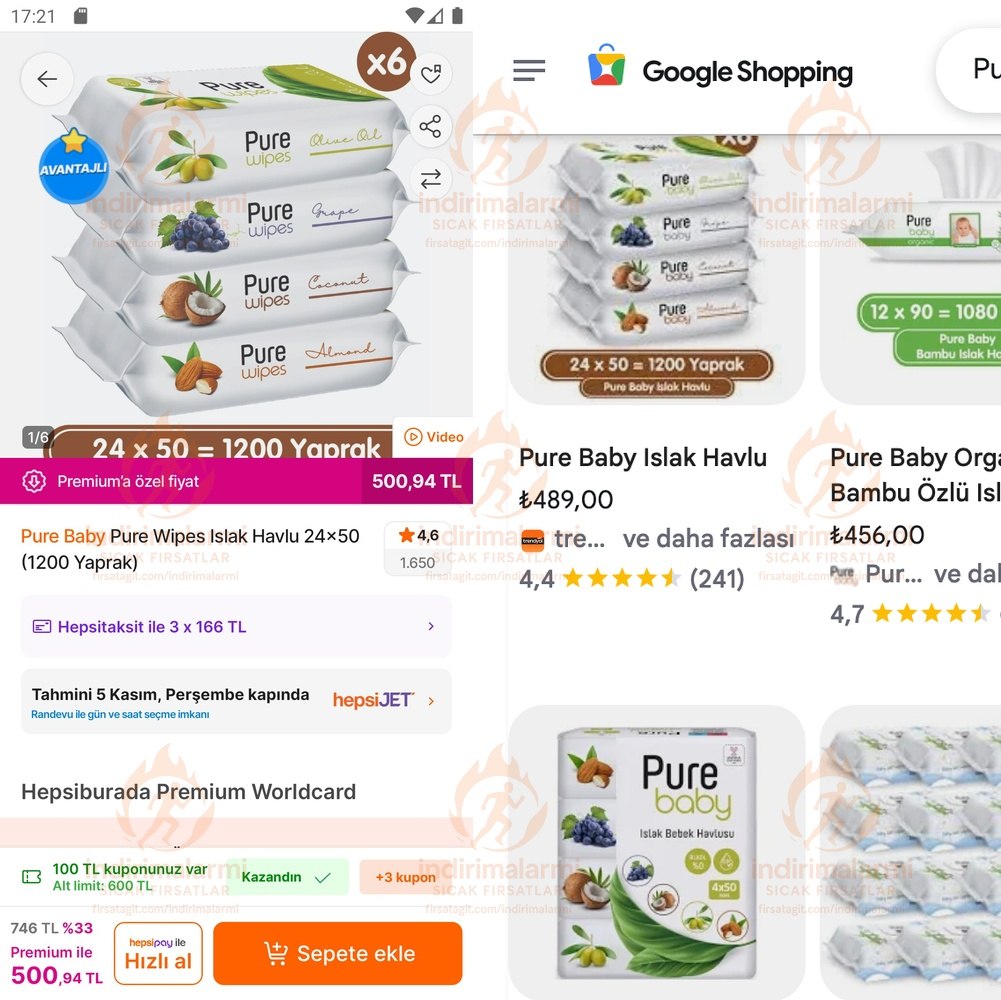 Pure Baby Pure Wipes Islak Havlu 24×50 1200 Yaprak